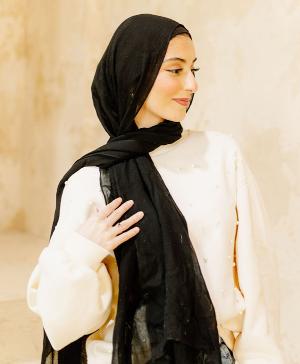 Black modal hijab