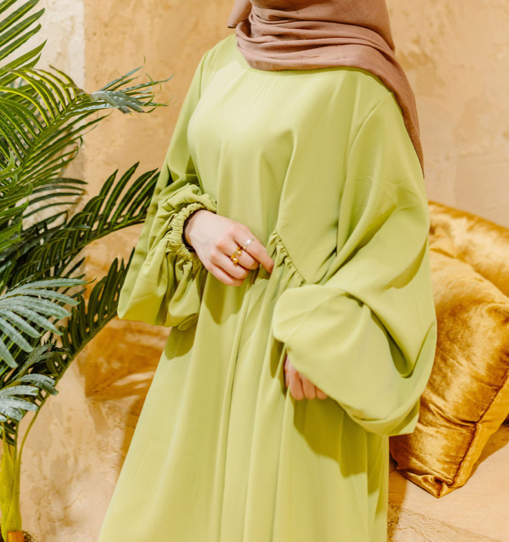 Pistachio green abaya
