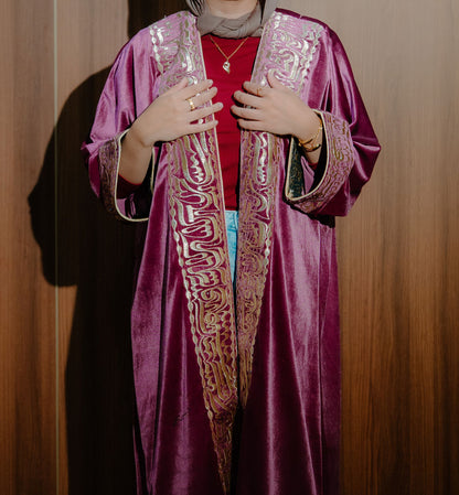 Velvet open abaya