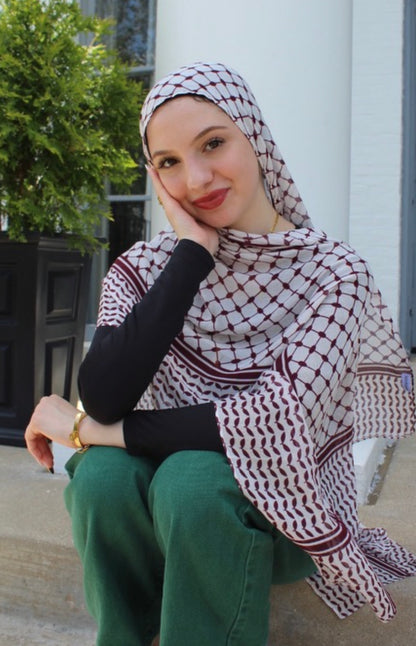 Keffiyeh in maroon