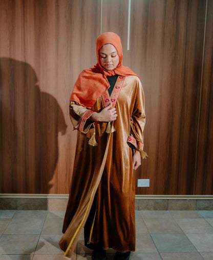 Velvet open abaya