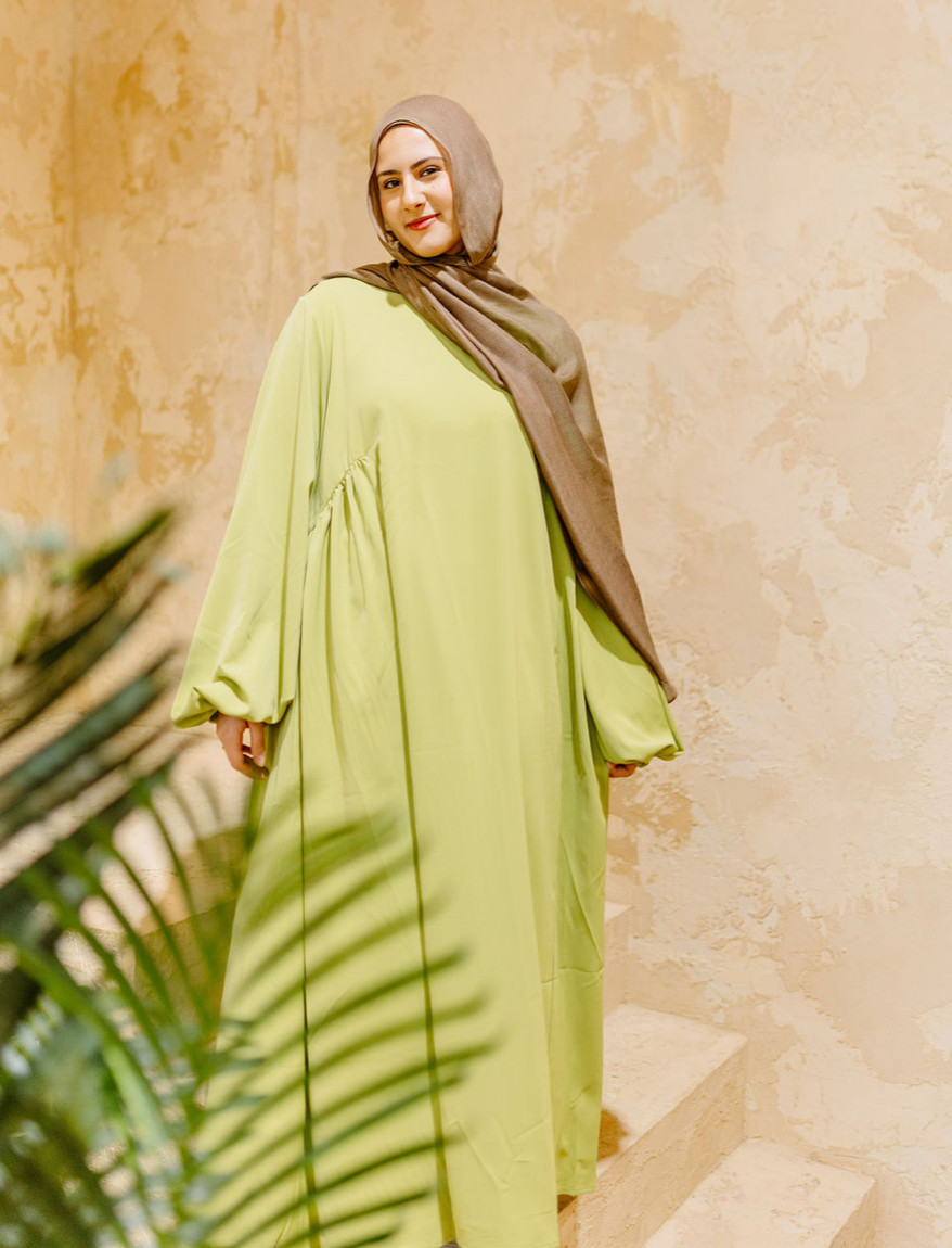 Pistachio green abaya Lulu Hijabs Pistachio green abaya Lulu Hijabs